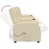 vidaXL četrvietīgs masāžas krēsls ar glāžu turētāju, bē&scaron;a mākslīgā āda