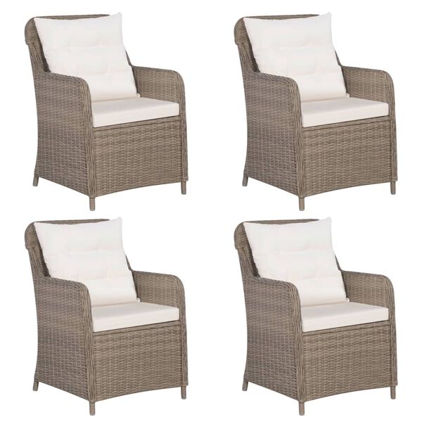 vidaXL 5-daļīgs dārza mēbeļu komplekts, brūns