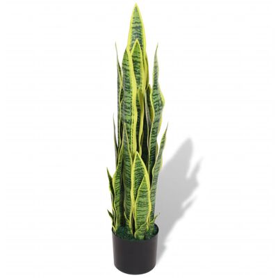 vidaXL mākslīgais augs, sansevjēra ar podiņu, 90 cm, zaļa