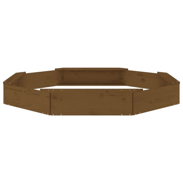 vidaXL smilšu kaste ar sēdekļiem, brūna, astoņstūra forma, priede