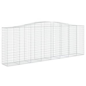 vidaXL arkveida gabiona grozs, 400x50x140/160 cm, cinkota dzelzs