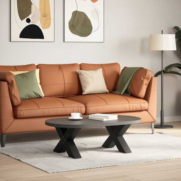 vidaXL kafijas galdiņa kājas, 2 gab., X-veida, melnas, 60x(30-31) cm, tērauds