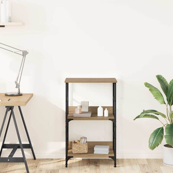 vidaXL grāmatu plaukts, koka krāsa, 50x33x82 cm, inženierijas koks