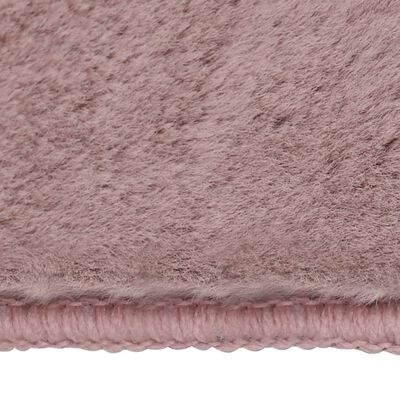 vidaXL paklājs, 180x270 cm, mākslīga truša āda, veci rozā