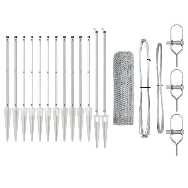 vidaXL Žoga āķis Sudraba 25 x 0,4 m (25 mm acs) Tērauds