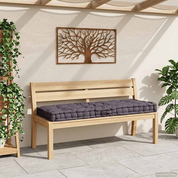 vidaXL pale&scaron;u dīvānu spilvens, pelēks, 120x80x10 cm, kokvilna