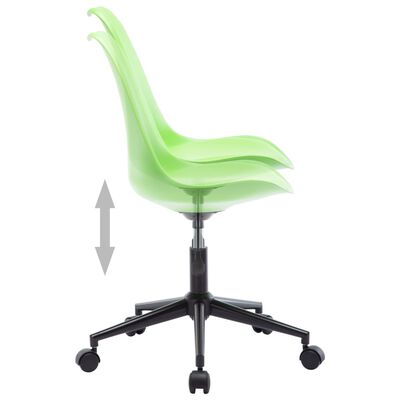 vidaXL grozāmi virtuves krēsli, 2 gab., zaļa mākslīgā āda