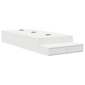 vidaXL Gultas ar uzglabā&scaron;anas vietu Balts 80 cm Inženierijas koks