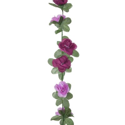 vidaXL mākslīgo ziedu vītnes, 6 gab., pavasarīgi violetas, 250 cm