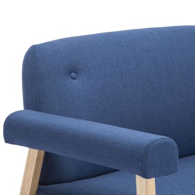vidaXL dīvāns, divvietīgs, zils audums