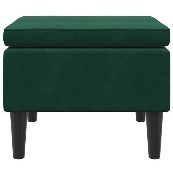 vidaXL soliņ&scaron; ar koka kājām, tum&scaron;i zaļ&scaron; samts