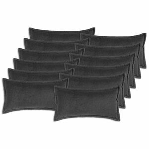 vidaXL Spilvenu pārvalks 12 gab. HOUTEN Tum&scaron;i pelēka 40 x 80 cm Boucl&eacute;