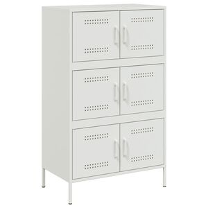 vidaXL augstais skapītis, balts, 68x39x113 cm, tērauds