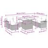 vidaXL 9-daļīgs dārza dīvāna komplekts ar matračiem, pelēks PE pinums