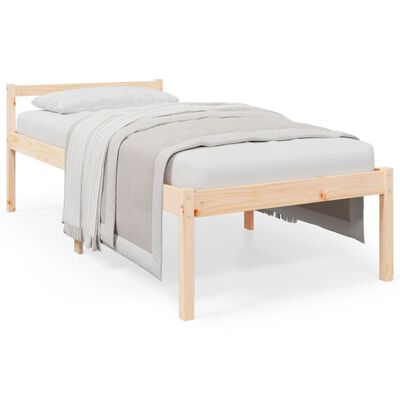 vidaXL senioru gultas rāmis, 75x190 cm, vienvietīgs, priedes masīvkoks
