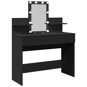 vidaXL spoguļgaldiņ&scaron; ar LED, 100x40x130 cm, melns