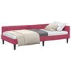 vidaXL Stūra gultas rāmis Vīna sarkans 100 cm x 200 cm Samts