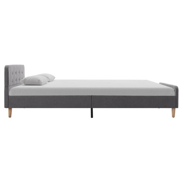 vidaXL gultas rāmis, gai&scaron;i pelēks audums, 120x200 cm