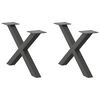vidaXL kafijas galdiņa kājas, 2 gab., X-veida, antracīta krāsā, 50x(30-31) cm, tērauds