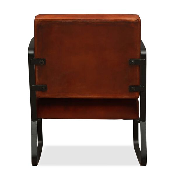 vidaXL atpūtas krēsls, brūna dabīgā āda