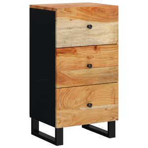 vidaXL kumode ar 3 atvilktnēm, 40x33,5x75 cm, akācijas masīvkoks