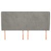 vidaXL galvgalis ar malām, 163x23x118/128 cm, gai&scaron;i pelēks samts
