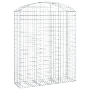 vidaXL arkveida gabiona grozs, 150x50x180/200 cm, cinkota dzelzs