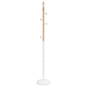 vidaXL mēteļu pakaramais, balts, 177 cm, pulverkrāsota dzelzs