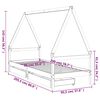 vidaXL bērnu gultas rāmis ar atvilktnēm, 90x200 cm, priedes masīvkoks