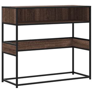 vidaXL konsoles galdiņ&scaron;, brūna koka, 90x35x80 cm, inženierijas koks