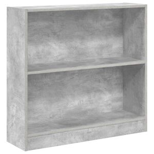 vidaXL grāmatplaukts, betona pelēks, 80x24x75 cm, inženierijas koks