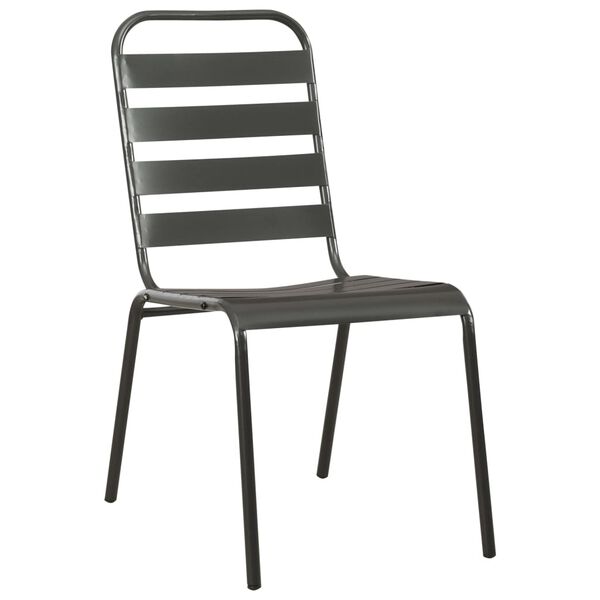 vidaXL 9-daļīgs dārza mēbeļu komplekts, tērauds, tumši pelēks