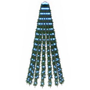 vidaXL LED Ziemassvētku koks 150 cm 240 LED Zils Tērauds Zaļa