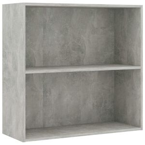 vidaXL 2-līmeņu grāmatu plaukts, pelēks 80x30x76,5cm inženierijas koks