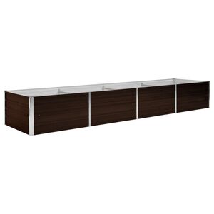vidaXL augstā puķu kaste, brūna, 320x80x45 cm, cinkots tērauds