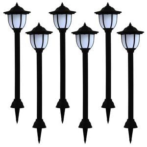 vidaXL āra LED solārās lampas, 6 gab., melnas