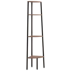 vidaXL 4 līmeņu stūra plaukts, tum&scaron;i brūns un melns, 45,5x31,5x150 cm
