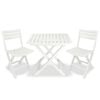 vidaXL 3-daļīgs bistro mēbeļu komplekts, saliekams, plastmasa, balts