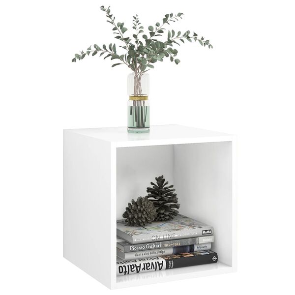 vidaXL sienas plaukti, 2 gab., balti, 37x37x37 cm, inženierijas koks