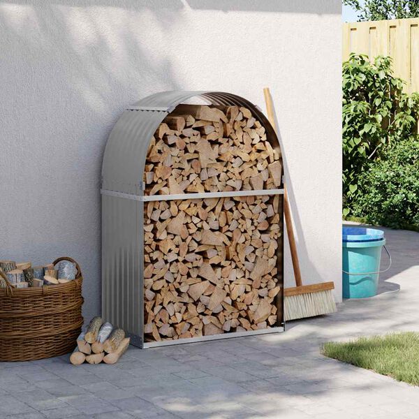 vidaXL malkas statīvs, gai&scaron;i pelēks, 80x45x120 cm, cinkots tērauds