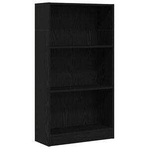 vidaXL grāmatu plaukts, melns ozols, 60x24x109 cm, inženierkoks