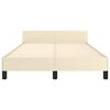 vidaXL gultas rāmis bez matrača, krēmkrāsas, 120x190 cm, mākslīgā āda