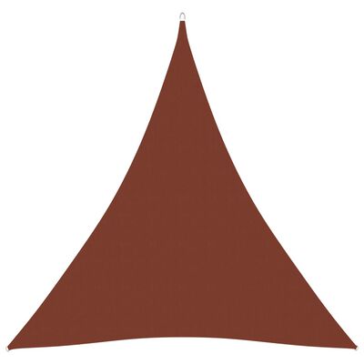 vidaXL saulessargs, 4,5x4,5x4,5 m, trijstūra, sarkanbrūns audums