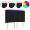 vidaXL gultas galvgalis ar LED, 144x5x118/128 cm, melns samts