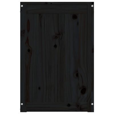 vidaXL veļas kaste, melna, 44x44x66 cm, priedes masīvkoks