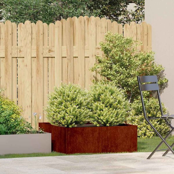 vidaXL puķu kaste, rūsas, 80x80x30 cm, izturīgs tērauds