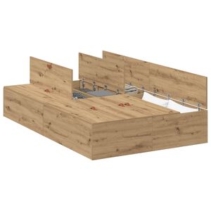 vidaXL Gultas ar uzglabā&scaron;anas vietu Artisānā ozols 120 x 190 cm