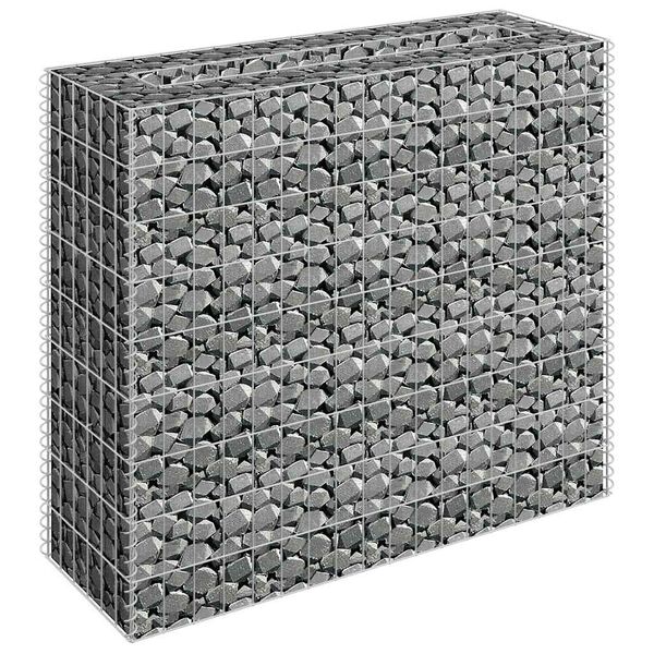 vidaXL gabions, augstā puķu kaste, cinkots tērauds, 90x30x90 cm