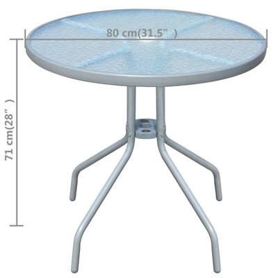 vidaXL bistro galds, 80x71 cm, pelēks tērauds