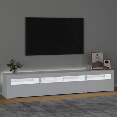 vidaXL TV skapītis ar LED apgaismojumu, balts, 210x35x40 cm